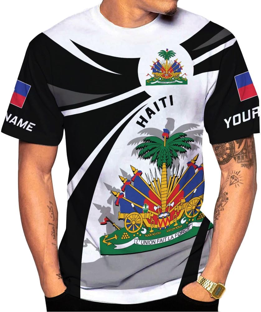 Mostprints Personalized Haiti Shirt 3D, Haitians Flag Pride Shirt, Haiti Shirts for Men & Women, Haitian Pride Tshirt S-5XL