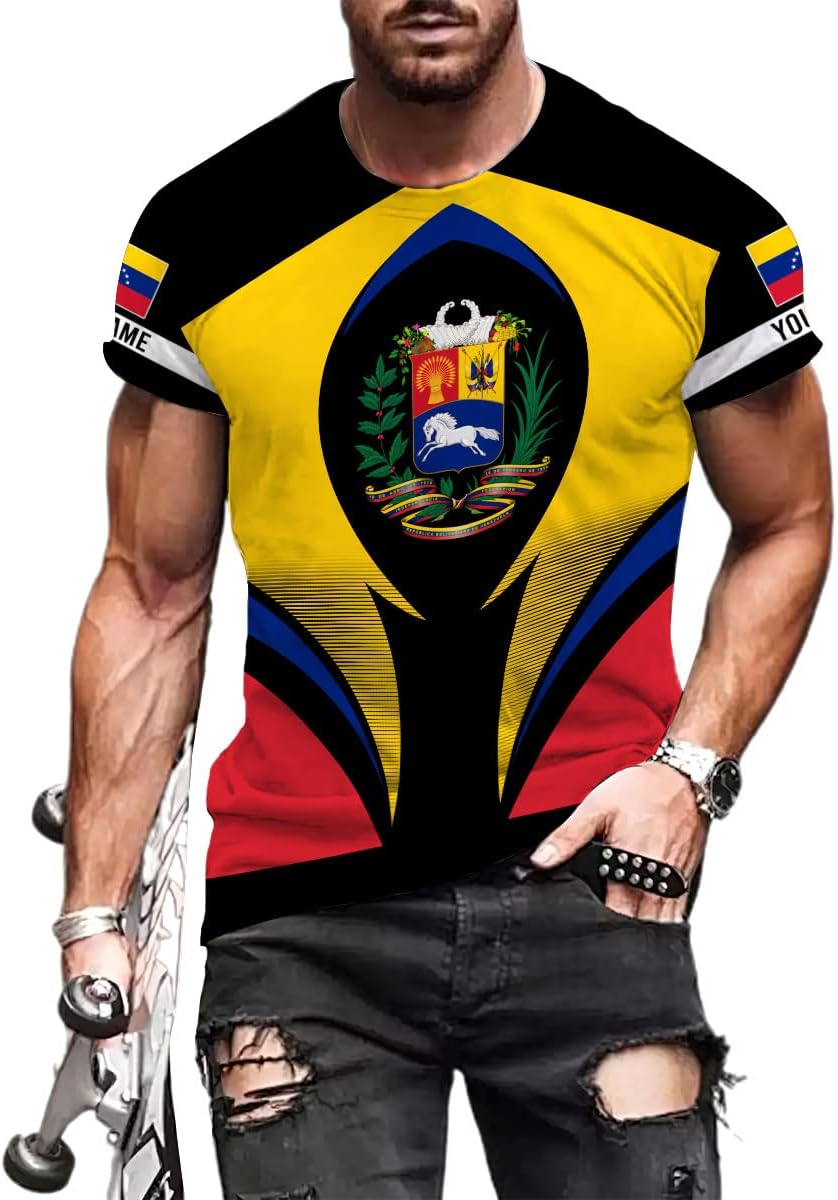 Royal Fight Personalized Coat of Arms Shirt with Venezuela Flag - Pride Shirts for Men & Women