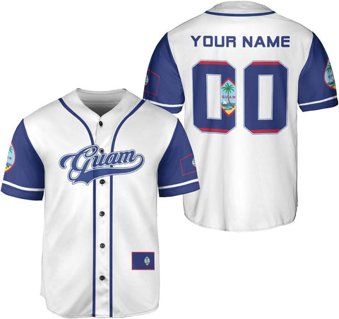 Leprints Personalized Guam Baseball Jersey Shirt, Guahan Flag Jersey, Guam Islander Pride Jersey for Men and Women