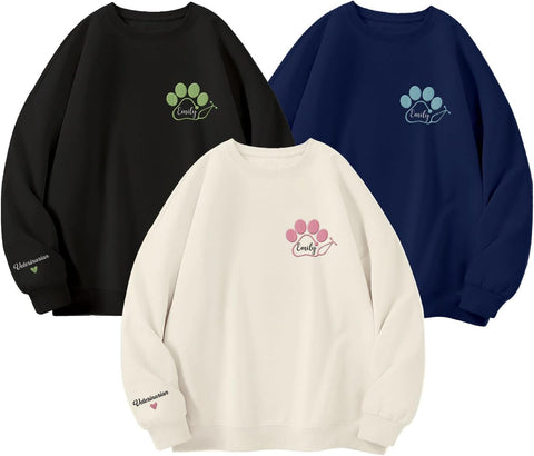 Leeprints Personalized Embroiderd Veterinary Medicine Sweatshirt - Vet Tech Sweater, Veterinarian Gift, Vet Med Staff Gifts
