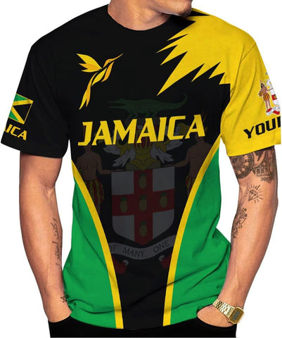 MoonArt Personalized Jamaica Shirt Custom Jamaica Flag Lion Hoodie for Men and Women, Jamaican Pride T-Shirt, Jamaicana