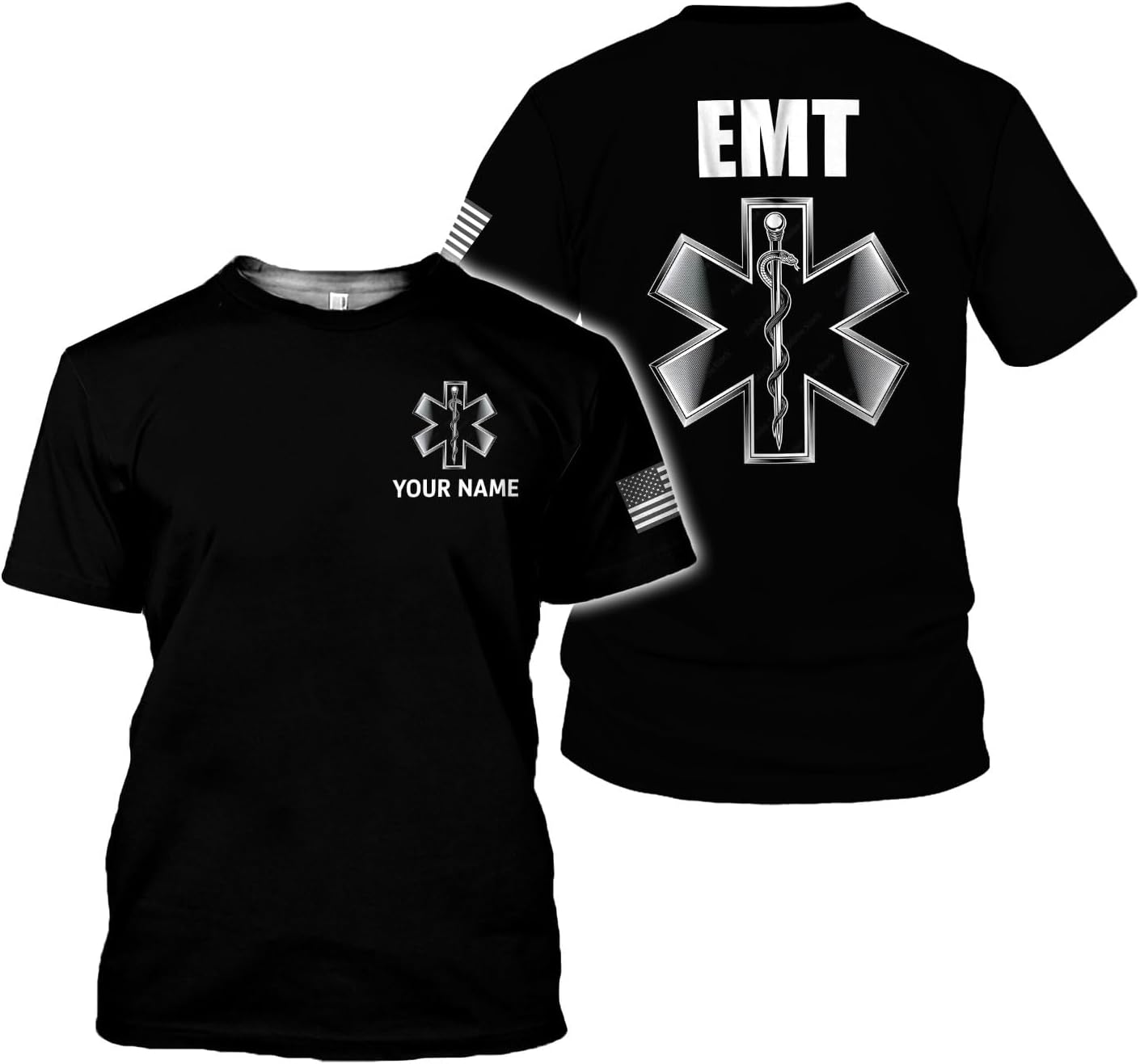 Mostprints Personalized EMT Shirt, EMS Shirt, Customized EMS Shirts,EMT Paramedic Uniform Emergency Medical Technician Shirts