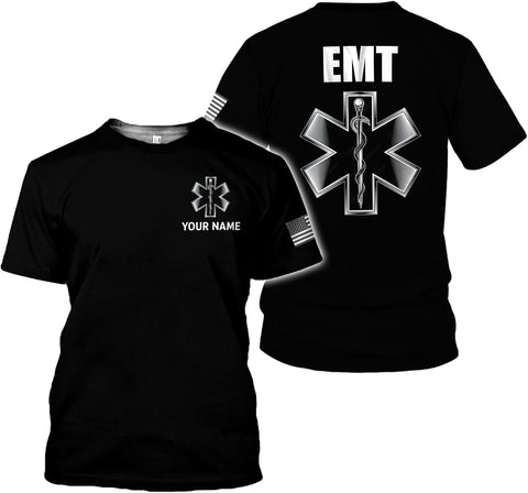 Mostefy Personalized EMT Shirt, EMS Shirt, Customized EMS Shirts,EMT Paramedic Uniform Emergency Medical Technician Shirts