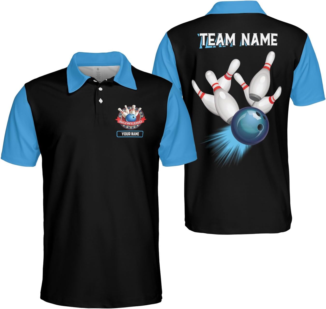 Ligthuy Personalized Name Bowling Polo Shirts 3D for Men and Women, Bowling Shirt, Bowling Shirts for Men Team Bowling Shirt