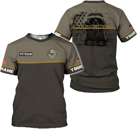 LigtHuy Personalized Name Veteran Shirt 3D, Us Army Shirt, Veteran Shirts, Veteran Shirts for Men, Veteran T Shirts for Men