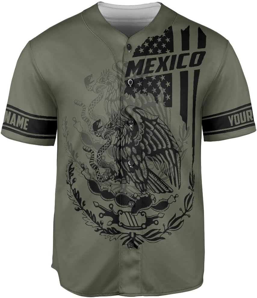 RoyalBro Personalized Mexico Baseball Jersey, Mexican Jersey for Men & Women, Mexican Flag Jersey, Mexico Shirt Camisa