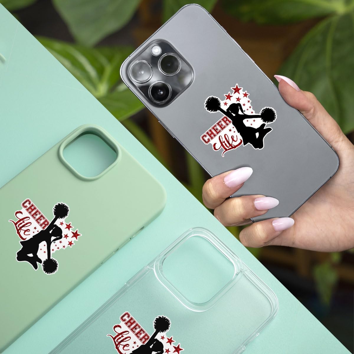 (3Pcs) Cheer Life Cheerleader Decal Vinyl Sticker, Cheerleading Stickers, Cheer Stickers, Cheerleader Decorations, Cheerleader Jump Sticker- Stickers For Laptop Water Bottle Phone Car Window Helmet 3"