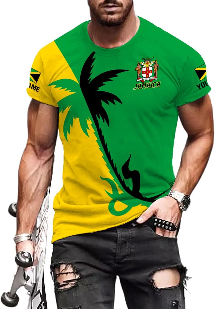 MoonArt Personalized Jamaica Shirt Custom Jamaica Flag Lion Hoodie for Men and Women, Jamaican Pride T-Shirt, Jamaicana