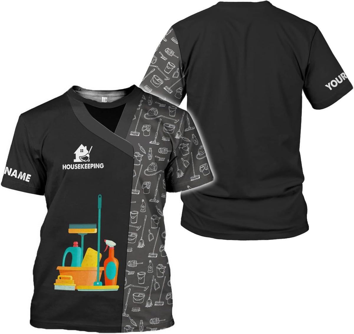 Personalized Housekeeping Shirt 3D All Print Cleaning Service Tshirt Gifts for Housekeeper, House Cleaning Uniforms for Women