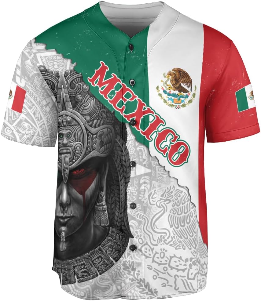 RoyalBro Personalized Mexico Baseball Jersey, Mexican Jersey for Men & Women, Mexican Flag Jersey, Mexico Shirt Camisa