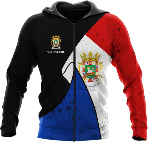 Personalized Name Puerto Rico T-Shirt 3D, Puerto Rico Shirt for Men Women, Puerto Rico Flag T Shirt All Over Printing S-5XL