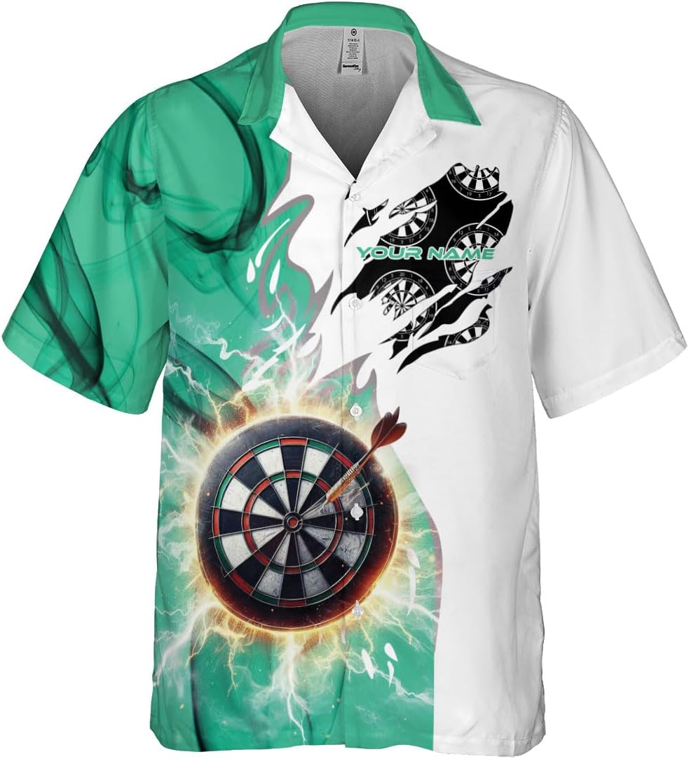 Personalized Name Darts 3D Hawaiian Shirt Unisex S-5XL Gift for Darts Player Dart Shirts for Men Custom Darts Shirts for Men