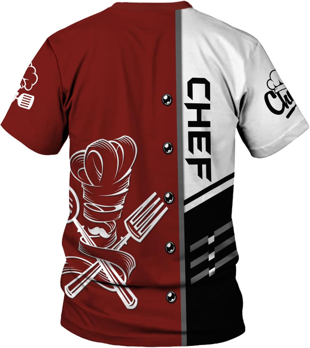 Custom Chef Shirt Chef Shirts for Men Gifts for Master Chef Lovers Custom Chef T Shirts for Men Funny 3D Chef Shirts for Men