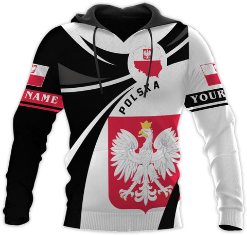 Vybonz Personalized Poland Hoodie Women & Men 3D, Poland Pride Shirt Polish Eagle