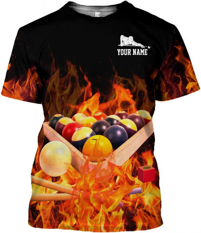 Parvii Personalized Billiards Shirt for Men, 8 Ball Pool Shirt, Billiards Gift