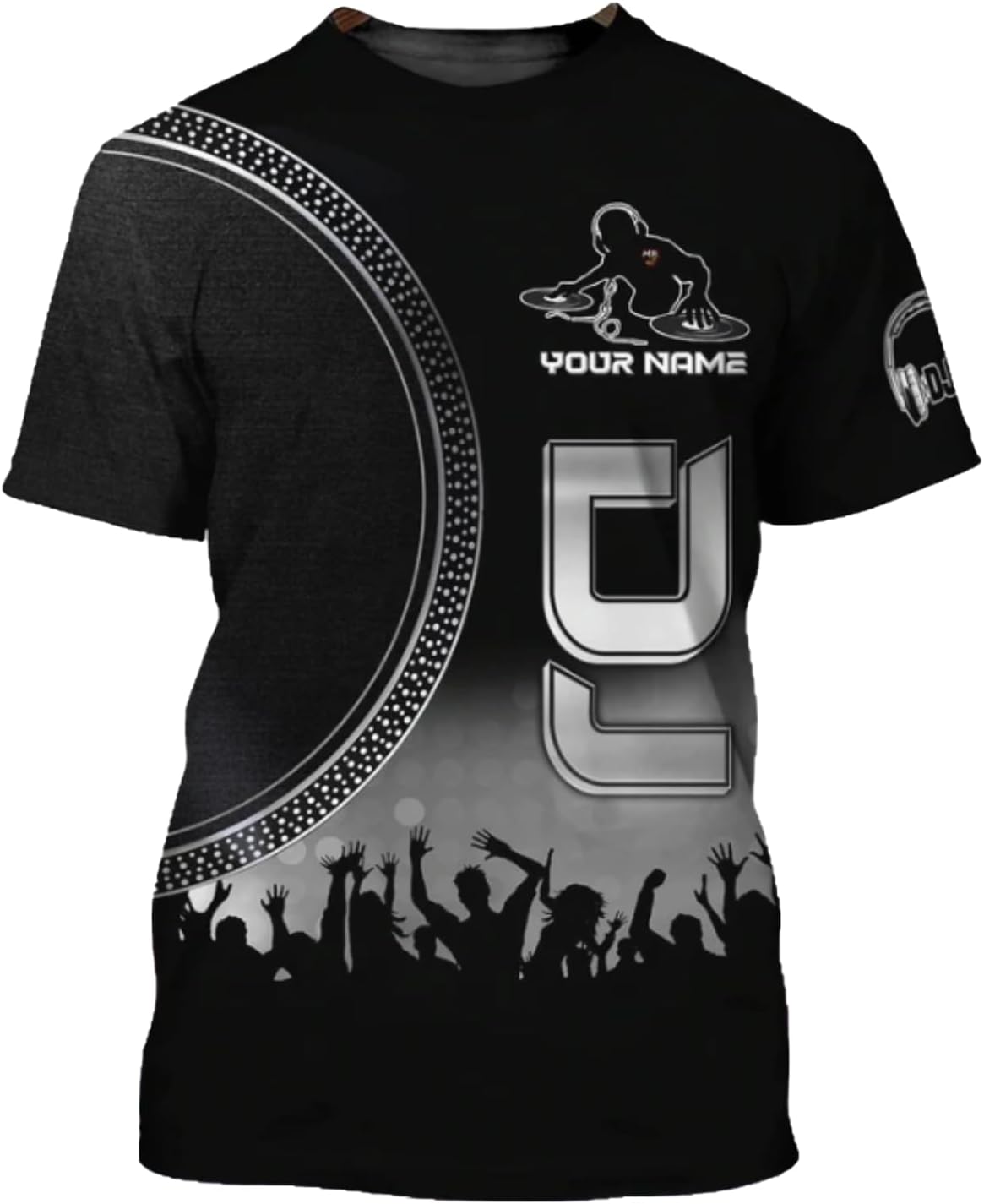 MAPrints Personalized DJ 3D T-Shirts, Custom DJ Shirt with Name, DJ Gifts for Men EDM Music Festival Clothing, Gift for DJ