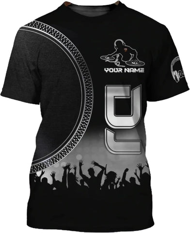 MAPrints Personalized DJ 3D T-Shirts, Custom DJ Shirt with Name, DJ Gifts for Men EDM Music Festival Clothing, Gift for DJ