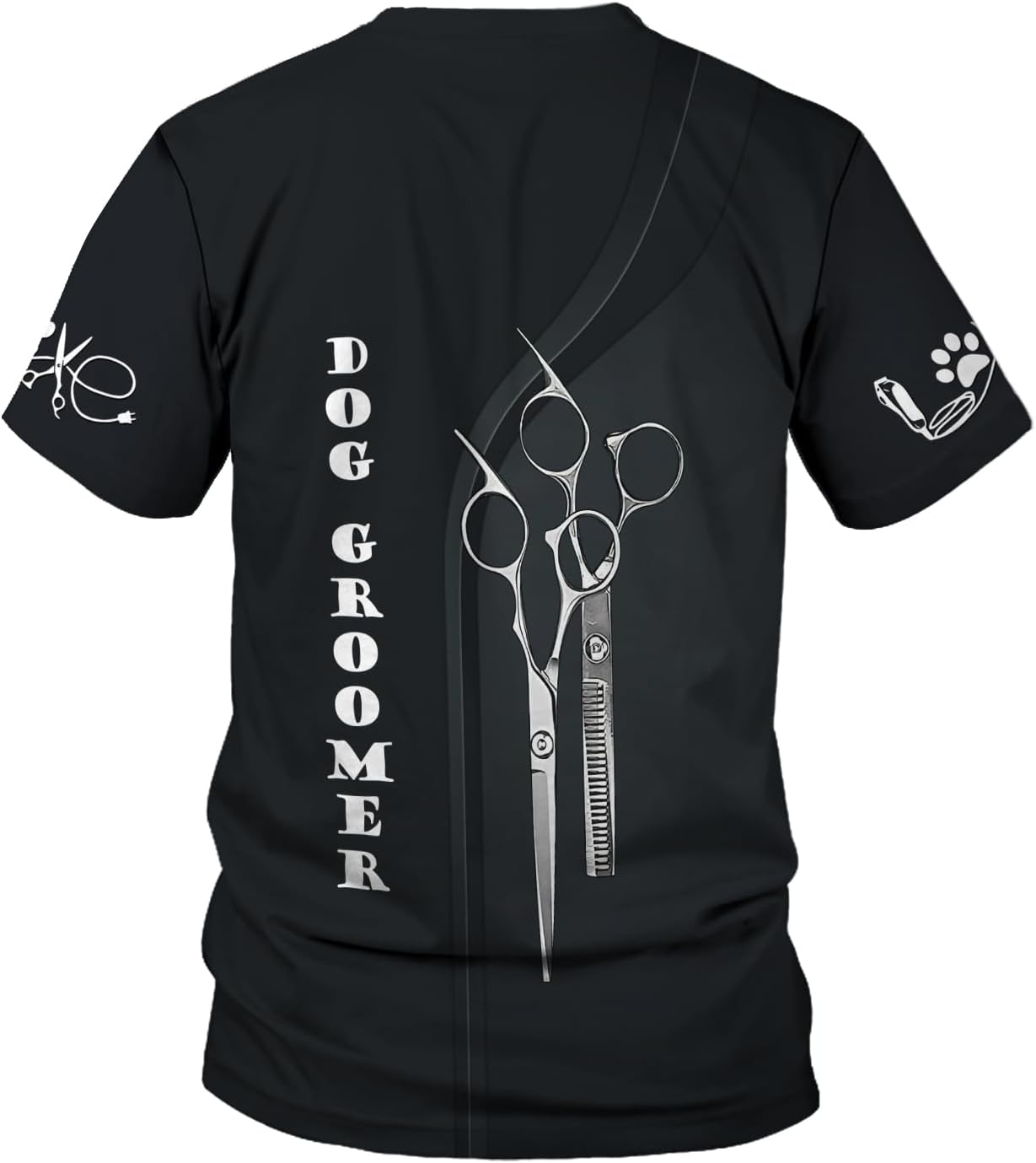 Rivelus Personalized Name Dog Groomer Shirt 3D, Funny Dog Groomer Apparel Shirts, Dog Groomer Gifts for Men and Women