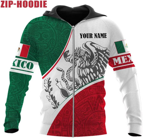 Personalized Name Mexican Hoodie 3D, Customized Mexican Hoodies for Men, Unisex Mexico Hoodie 3D, Mexico Hoodies for Men, Mexico Flag Gift for Women, T Shirt, Zip Up Hoodie, Sweatshirt HD27