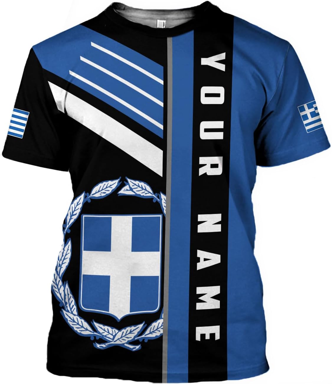 MoonArt Personalized Greece Shirts Greek Coat of Arms Flag Grecian 3D Shirts Greece Tshirt Grecian Pride Gift