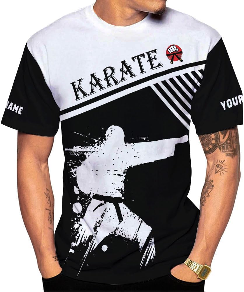 MAPrints Personalized Karate 3D Tshirt Cool Karate Gift for Boys Girls Karate Lovers T-Shirt Karate Shirts Uniform Size S-5XL