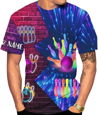Personalized 3D All Over Print Bowling T Shirt, Men Bowling Shirts, Women Bowling Tshirt, Bowling Team Uniform, Bowling