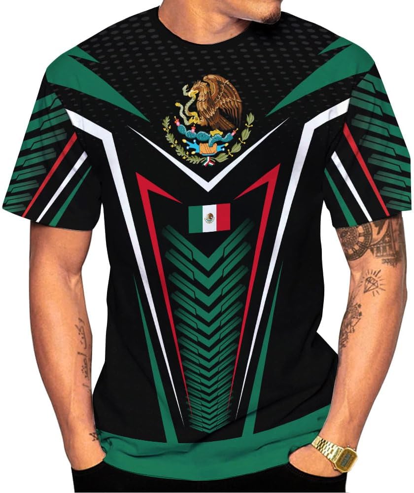Mostprints Personalized Name Mexican Shirts for Men 3D, Customized Mexico Shirts for Men, Mexico Shirts for Women Mexico Shirt1