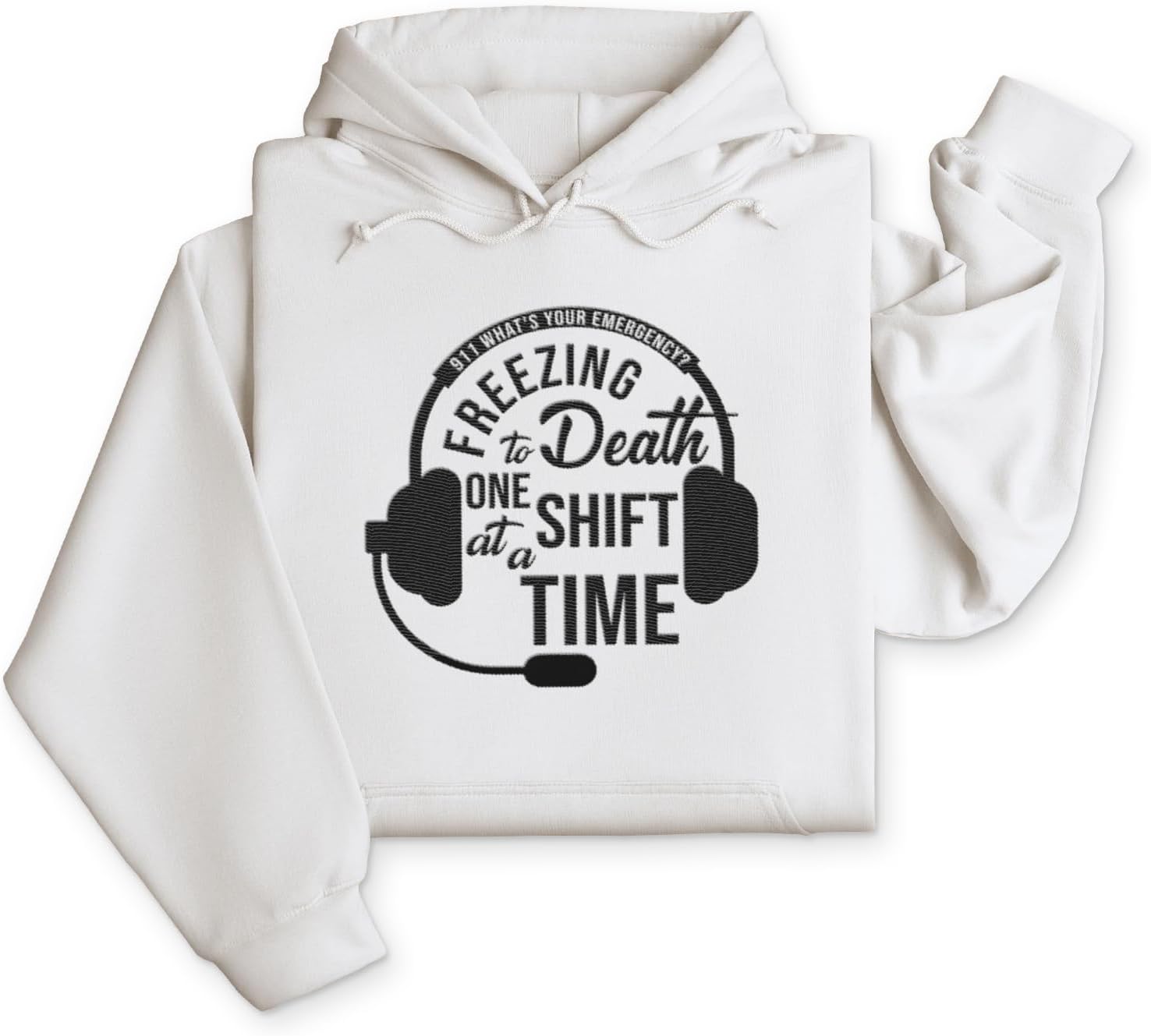 Personalized 911 Dispatcher Apparel, Thin Gold Line Embroidered Sweatshirt, Emergency 911 Hoodie Gift Dispatch Nurse Shirt