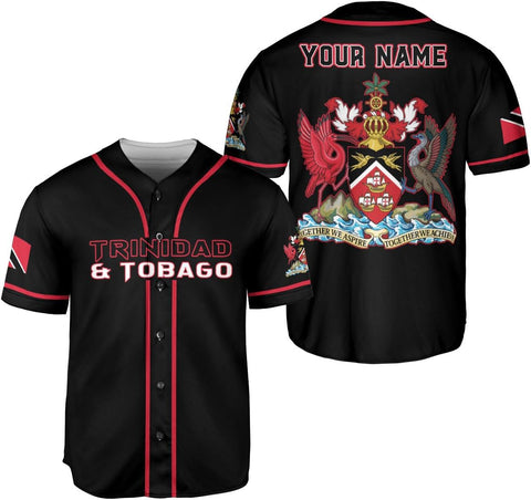 Podagree Personalized Trinidad & Tobago Baseball Jersey, Trinidad and Tobago Proud Flag Shirt Coat of Arms Gift Men Women