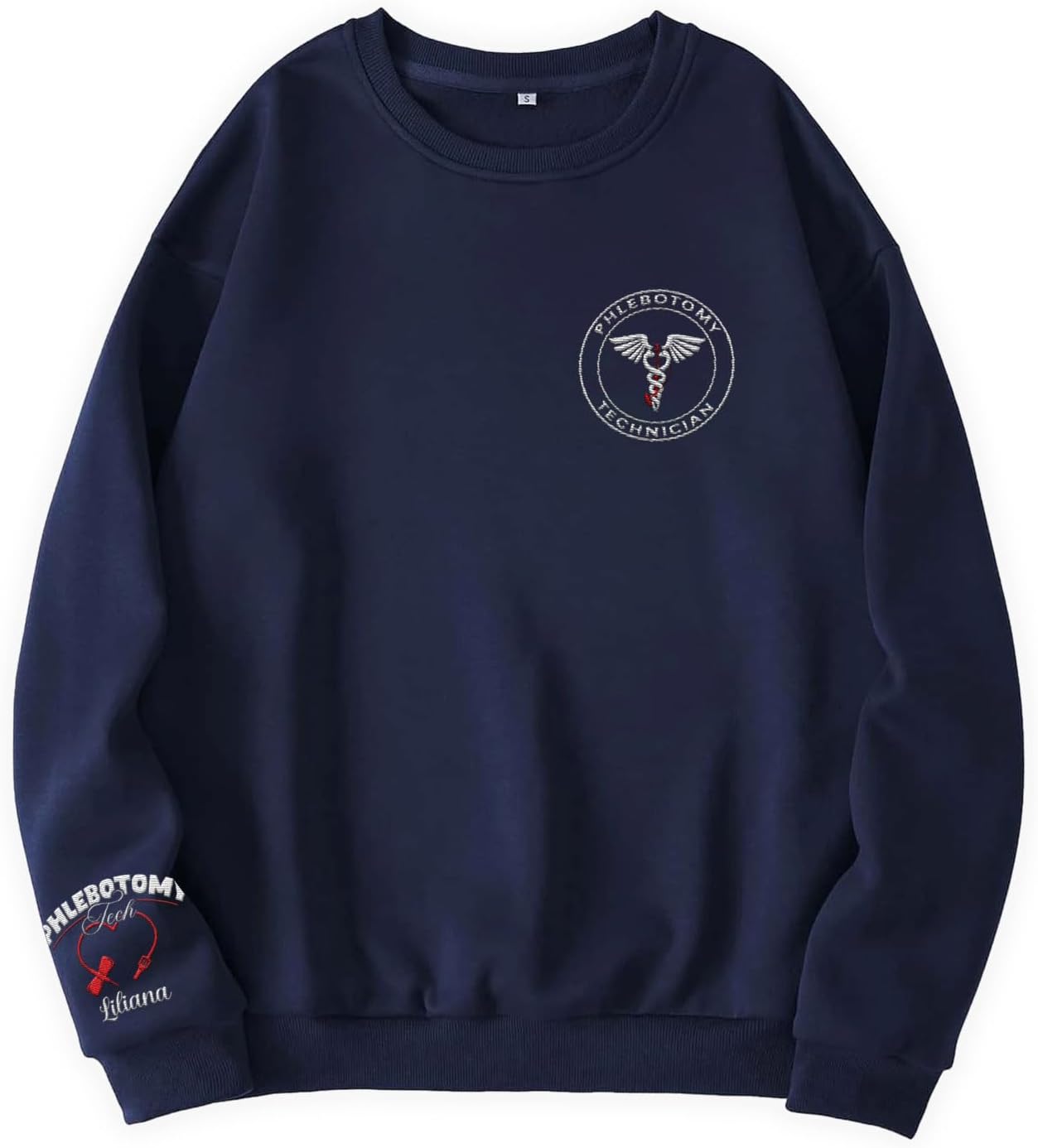 Custom Phlebotomist Sweatshirt Medical Sweater Phlebotomy Tech Shirt Syringe Needle Blood Gift New Technician Veins