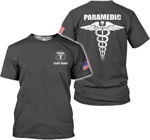 Mostefy Personalized EMT Shirt, EMS Shirt, Customized EMS Shirts,EMT Paramedic Uniform Emergency Medical Technician Shirts