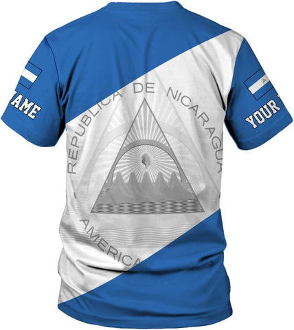 Vybonz Personalized Nicaragua Shirt 3D, Nicaragua Flag Shirts, Nicaraguan Camisas T-Shirt, Nicaragua Shirts for Men Women