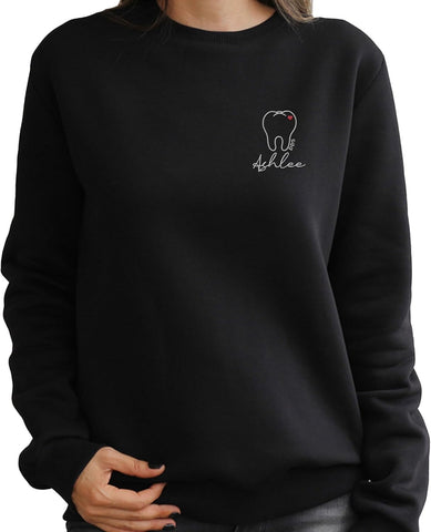 Leeprints Personalized Embroidered Sweater, Dental Assistant & Hygienist Gift, Nurse Hoodie