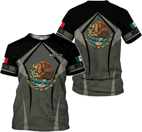 Mostprints Personalized Name Mexican Shirts for Men 3D Customized Mexico Shirts for Men Mexico Shirts for Women Mexico Shirt