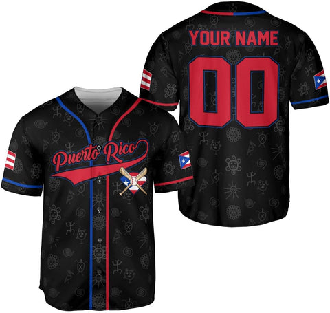 RoyalBro Personalized Puerto Rico Baseball Shirt - Custom Team Name, Puerto Rican Baseball Jersey for Men