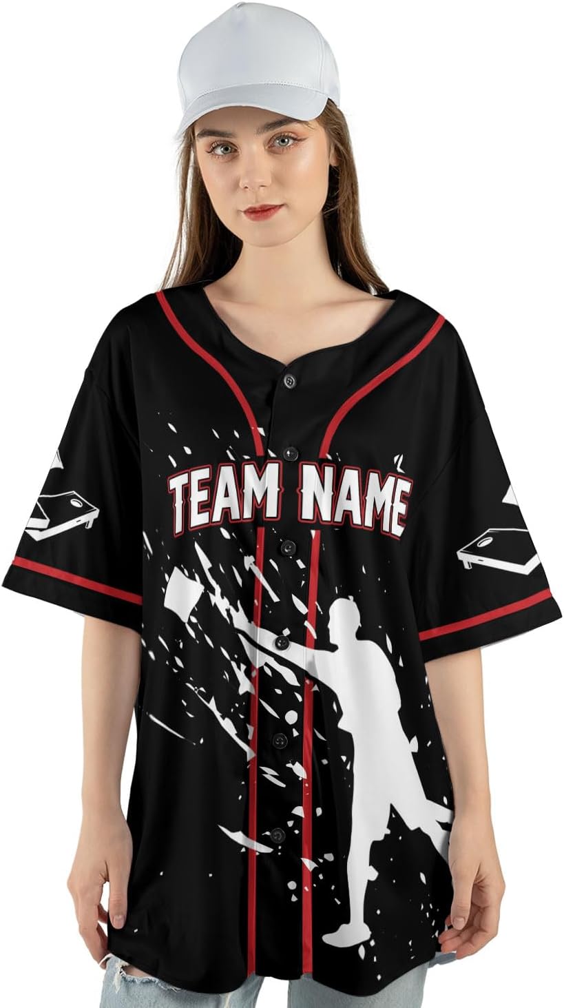 Royal Fight Personalized Cornhole Baseball Jersey Cornhole Toss Like A Boss Baseball Shirts Funny Cornhole Jerseys Men Women