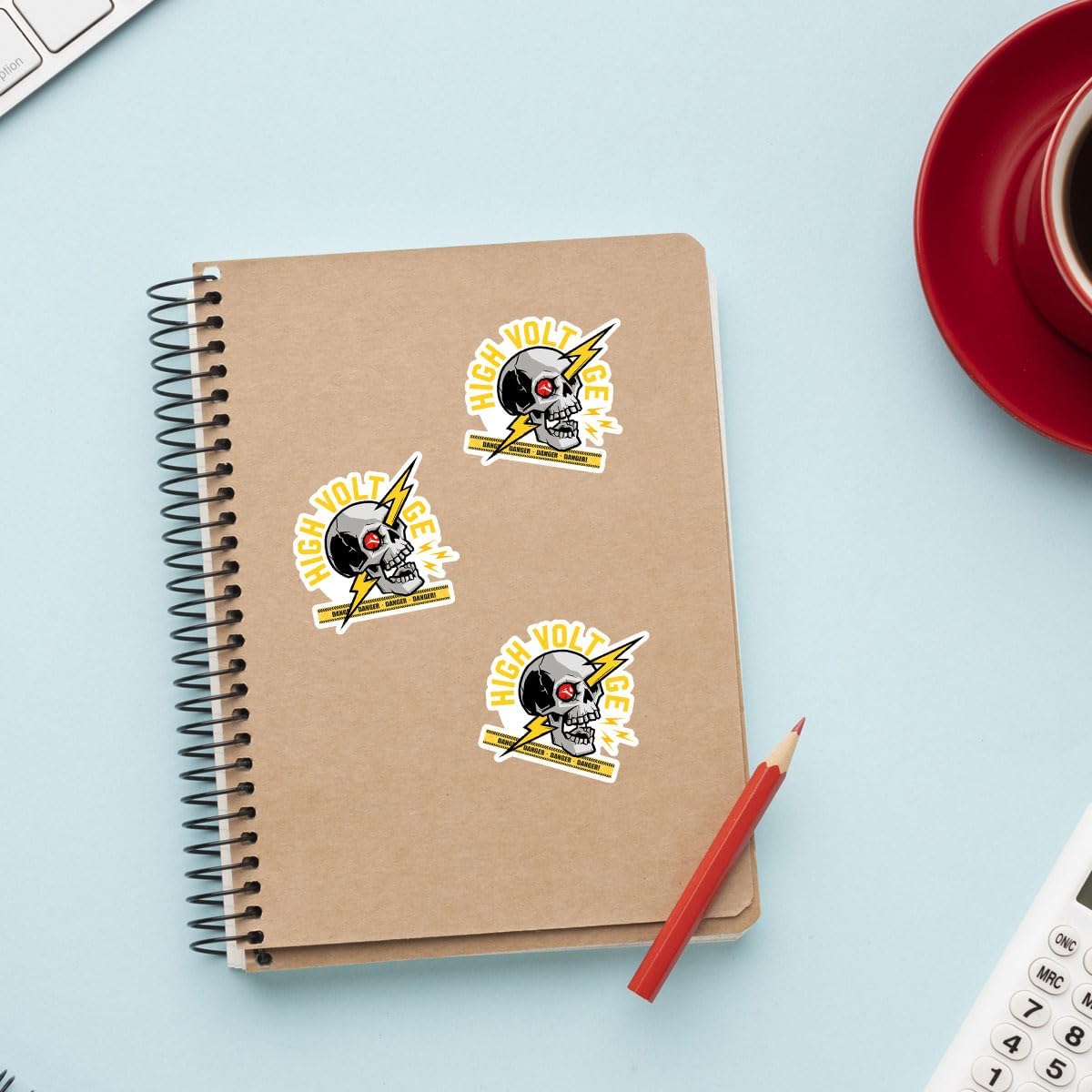 3 Pcs High Voltage Skull Sticker, Lineman Stickers, Skull Stickers, Skeleton Stickers Lineman for Toolbox Instruction Electrical Helmet Welder Water Bottle Tumbler Phone Case Gifts for Adults 3"x3"