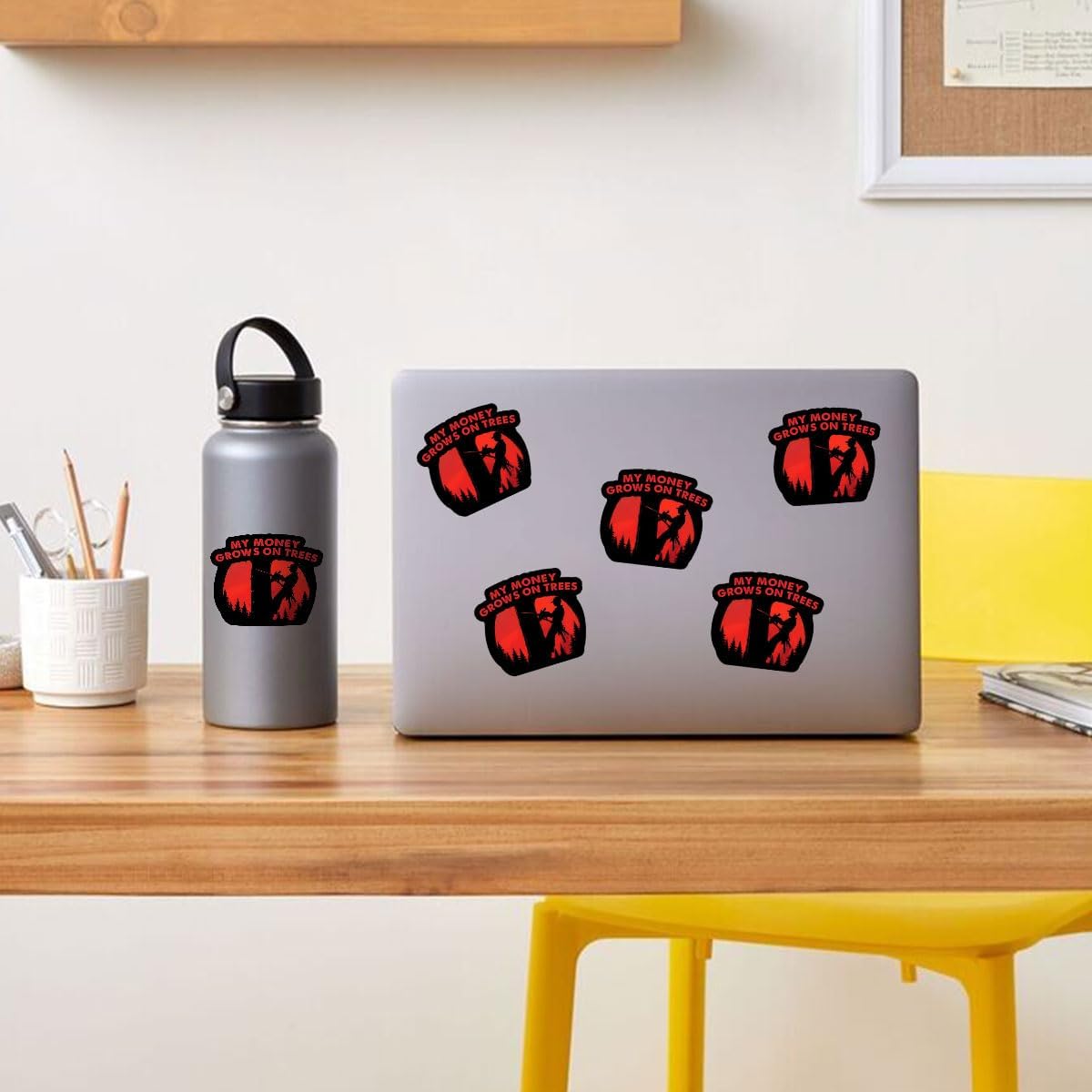 (3Pcs) My Money Grows On Trees Sticker Funny Arborist Tree Climber Logger Decal, Arborist Sticker, Chainsaw Tree Arborist Stickers - Stickers for Laptop Water Bottle Phone Car Window Helmet 3"