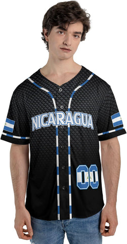Personalized Nicaragua Baseball Jersey, Custom Nicaragua Baseball Jersey for Men & Women, Nicaraguan Camisas Shirt
