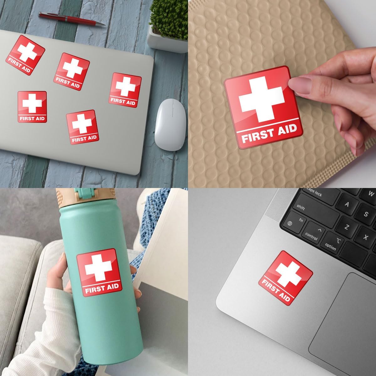 (3pcs) First Aid Sticker, First Aid Stickers for First Aid Box, Medical Stickers, First Aid Kit Sticker, Vet Med - Vinyl Stickers Waterproof for Water Bottles Laptop Phone Car Window Helmet 3 Inches
