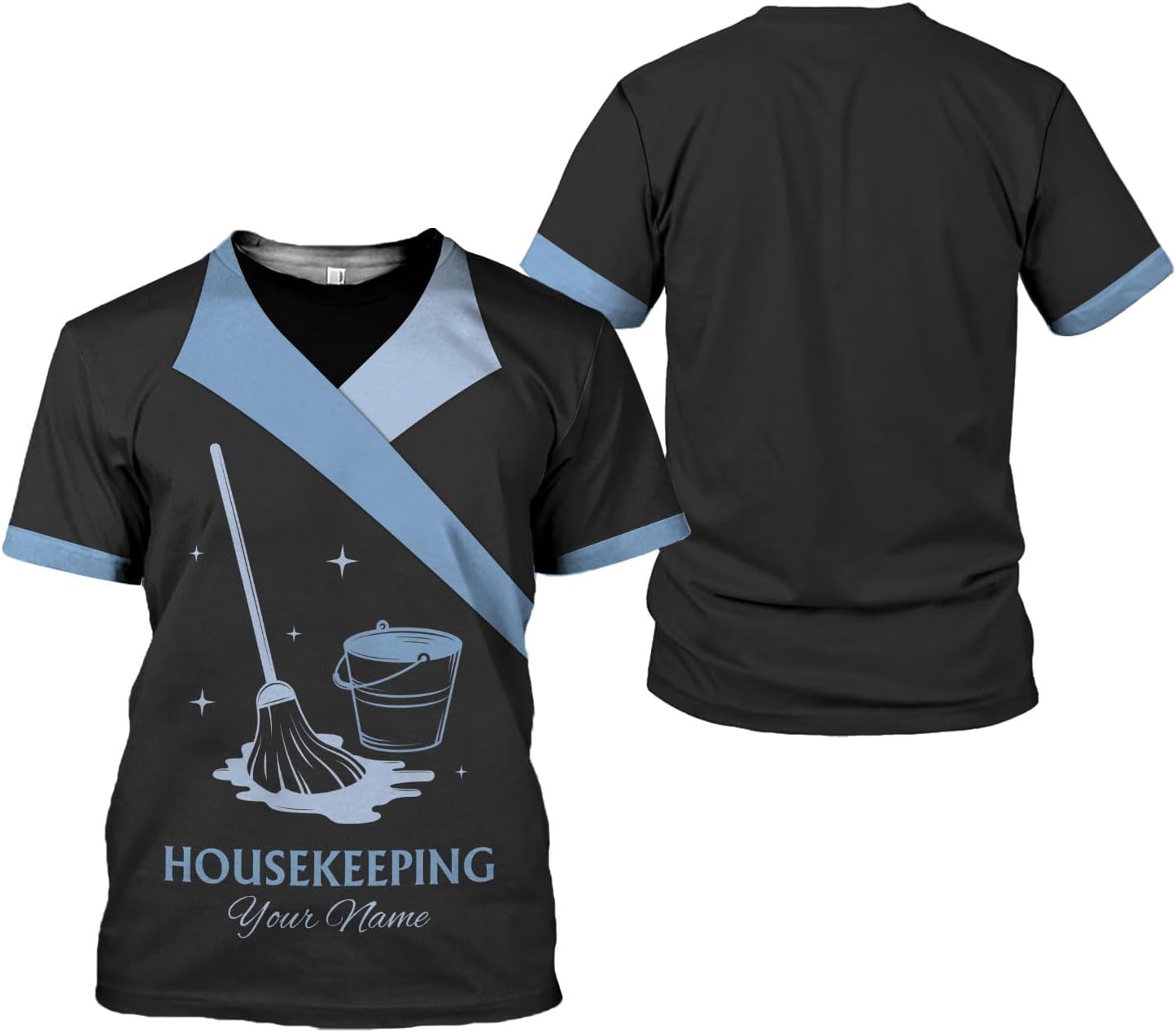 Personalized Housekeeping Shirts, Custom Cleaning Uniforms for Women 3D Cleaning Service Gifts Housekeeper Shirt Clean Lady