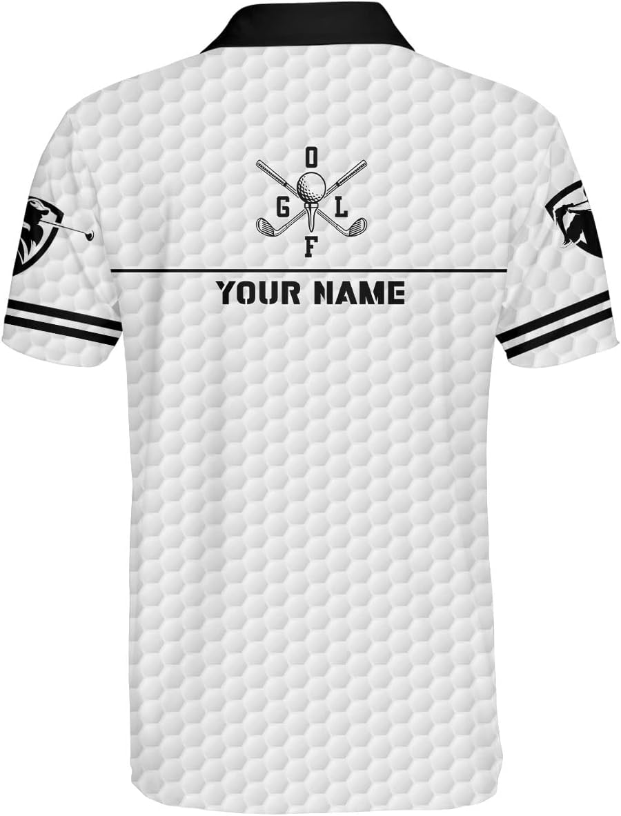 Personalized Name Funny Golf Polos for Men 3D Printed, Customized Funny Golf Shirts for Men and Women, America Golf Polo