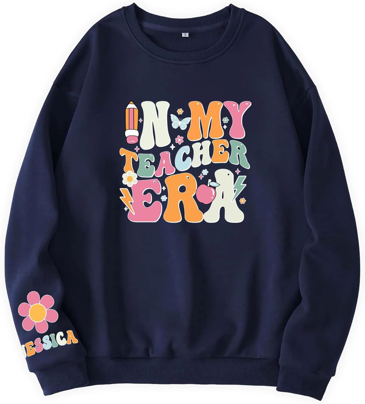 Custom In My Teacher Era Shirt Teacher Sweatshirt Kindergarten Preschool Tops Funny Teaching Life Tees Back to School Gifts