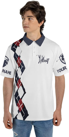 RoyalBro Personalized Funny Golf Polo Shirts for Men, Golf Polo Shirts for Dad, Grandpa Funny Golf Shirts for Men Golf Gift (Golf 9) Multicolor