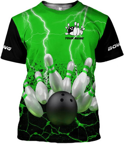 MoonArt Personalized Name Bowling Shirts for Men and Women 3D, Bowling Shirts for Team Bowling, Bowling Shirts Gift