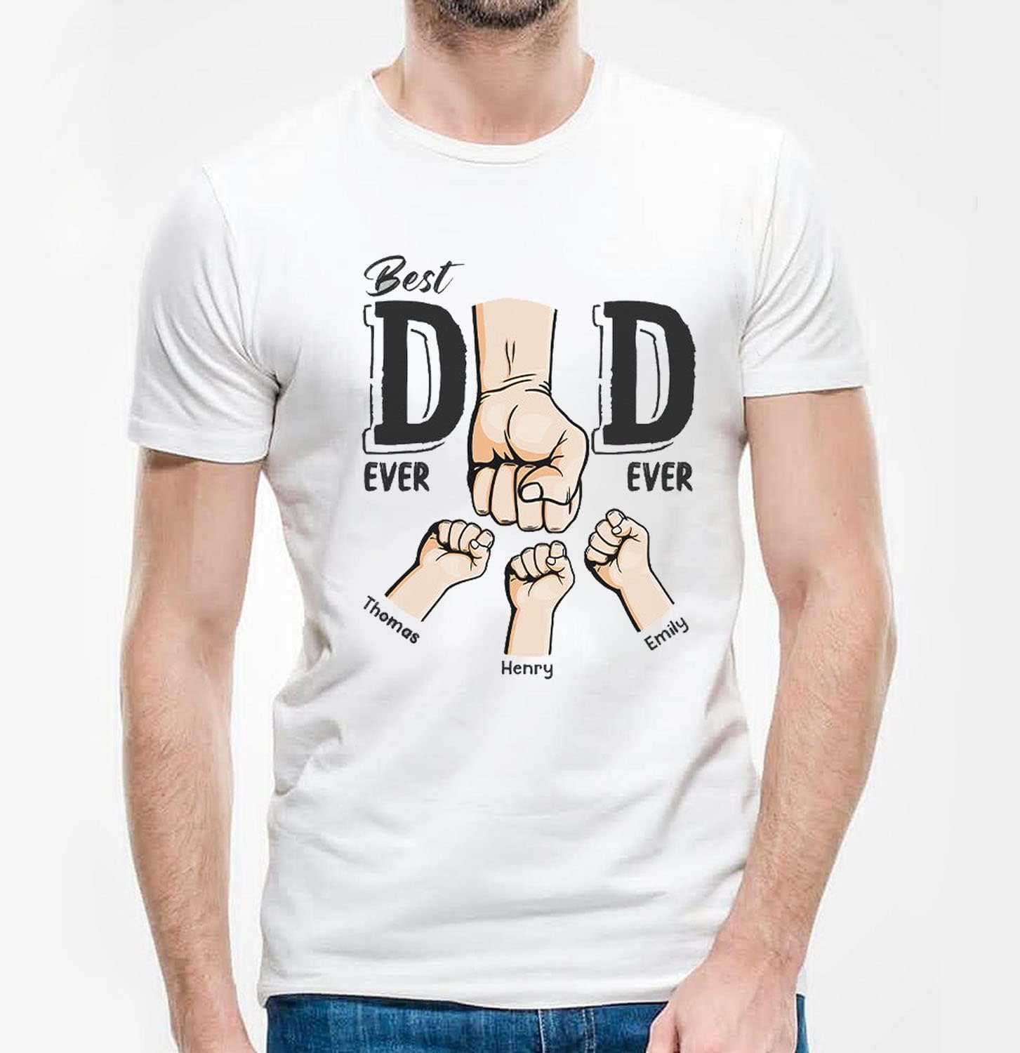 Personalized Dad Shirt, Custom Daddy Shirts for Men, Kids Hold Grandpa Hand Shirt Grandpa Shirt, Gifts for Father Day