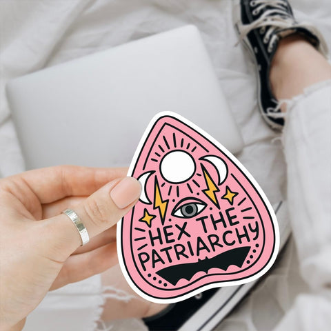 (3pcs) Hex The Patriarchy Sticker, Witchy Sticker, Feminist Sticker, Occult Sticker, Halloween Sticker Die-Cut Waterproof Vinyl Sticker Laptop Water Bottle Window Phone Helmet