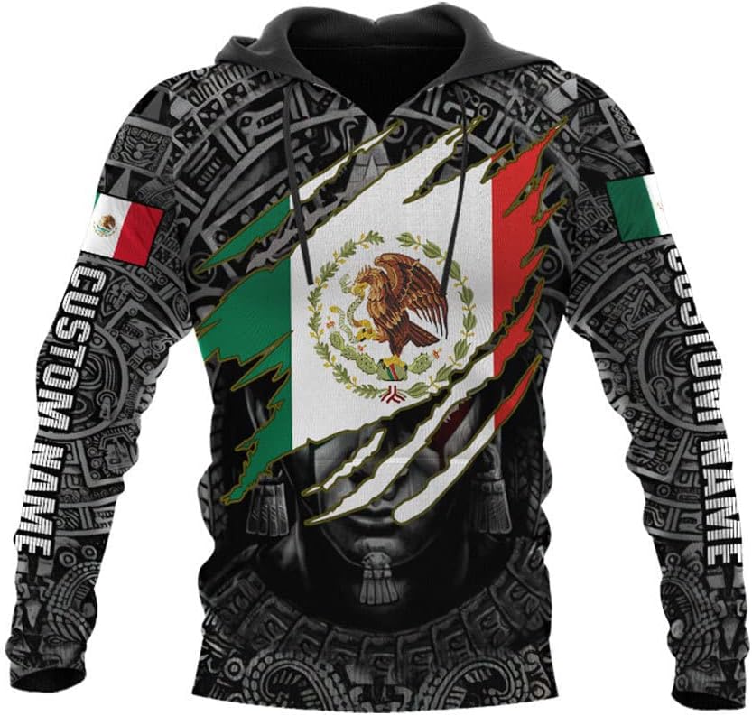 Personalized Name Mexican Hoodie 3D, Customized Mexican Hoodies for Men, Unisex Mexico Hoodie 3D, Mexico Hoodies for Men, Mexico Flag Gift for Women, T Shirt, Zip Up Hoodie, Sweatshirt HD01