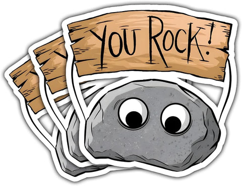 (3pcs) You Rock Sticker, Funny You Rock Sticker, You Rock Meme Motivation Sticker, Sticker Die-Cut Waterproof Vinyl Sticker for Laptop Water Bottle Phone Window Helmet