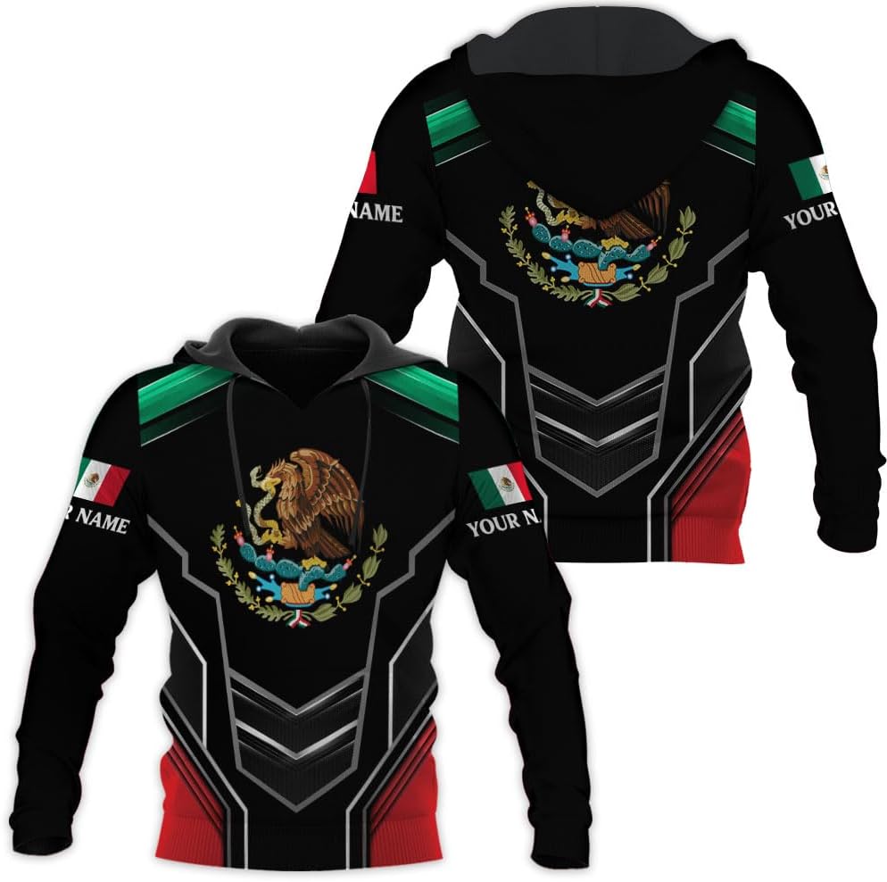 RoyalBro Personalized Mexico Shirts, Camisas De Mexico, Mexico Shirts for Men, Mexican Flag Jersey Shirt Mexico 3D Shirt